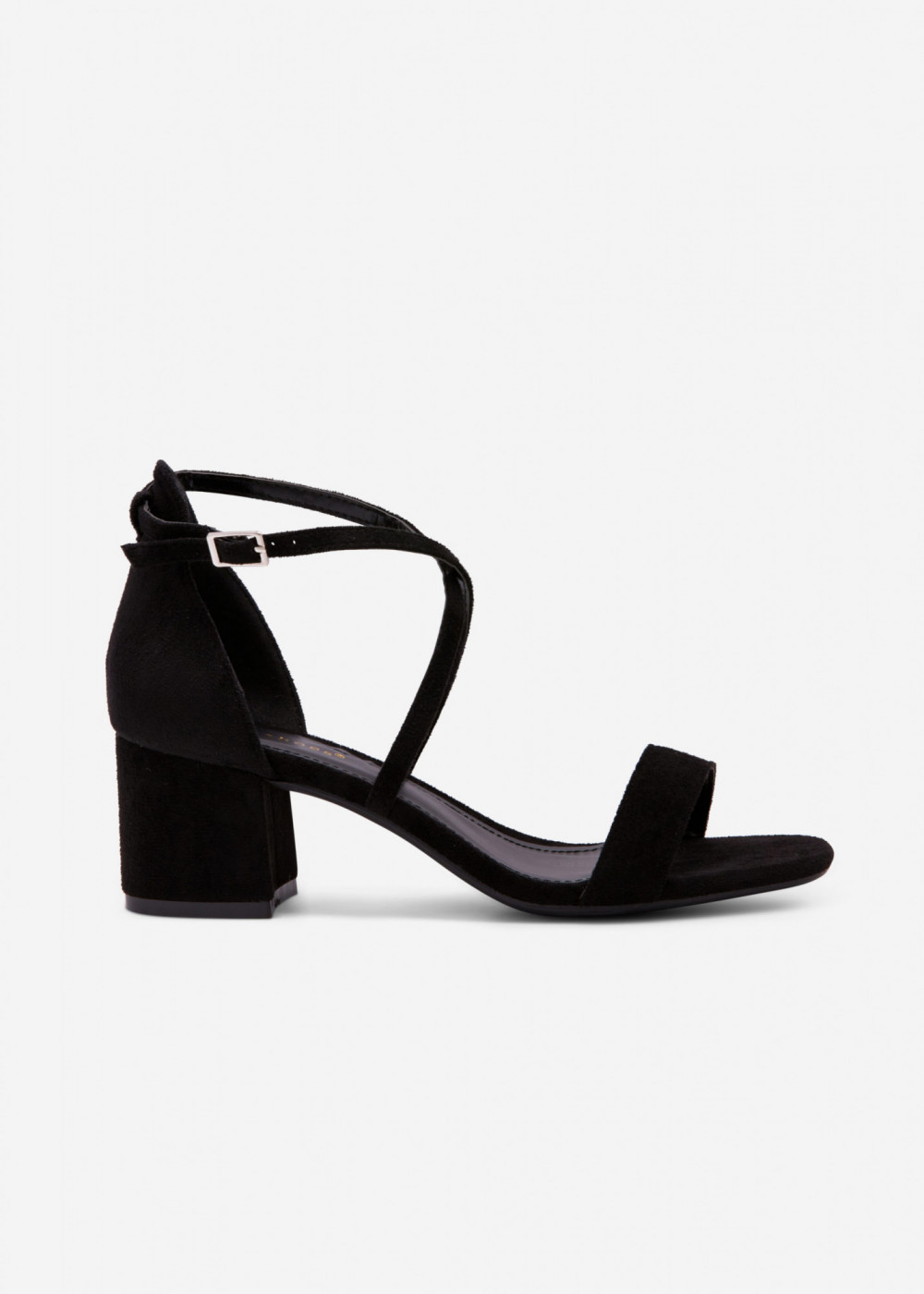 Black cross strap heeled sandals 3