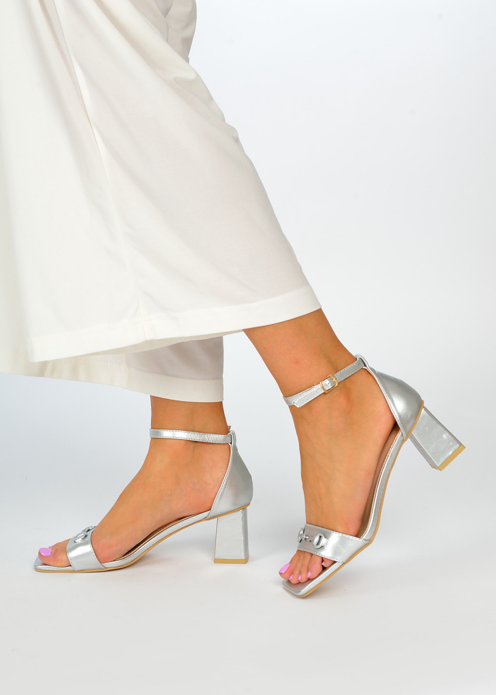 Silver heeled sandals 3