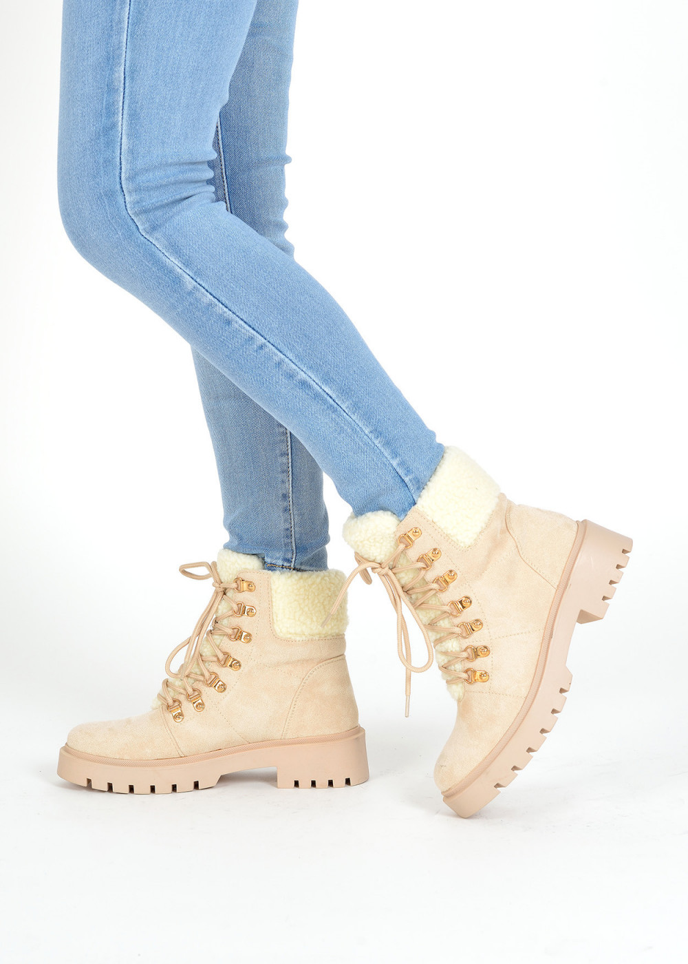 Beige faux snake top ankle boot