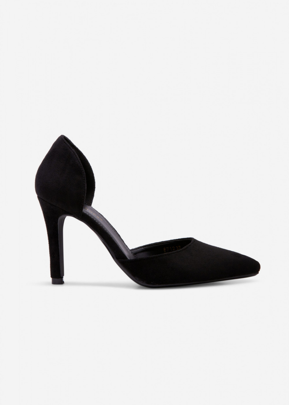 Black minimalist cut out court shoes 3