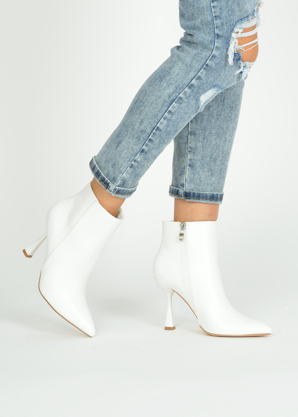 Block Heel Pointed Toe Sock Boots | Boohoo UK