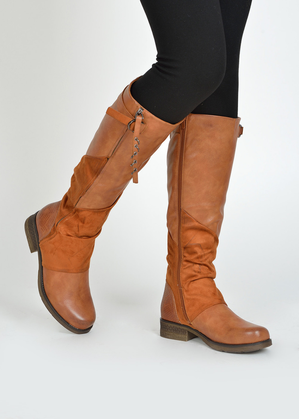 Women's two deals tone riding boots