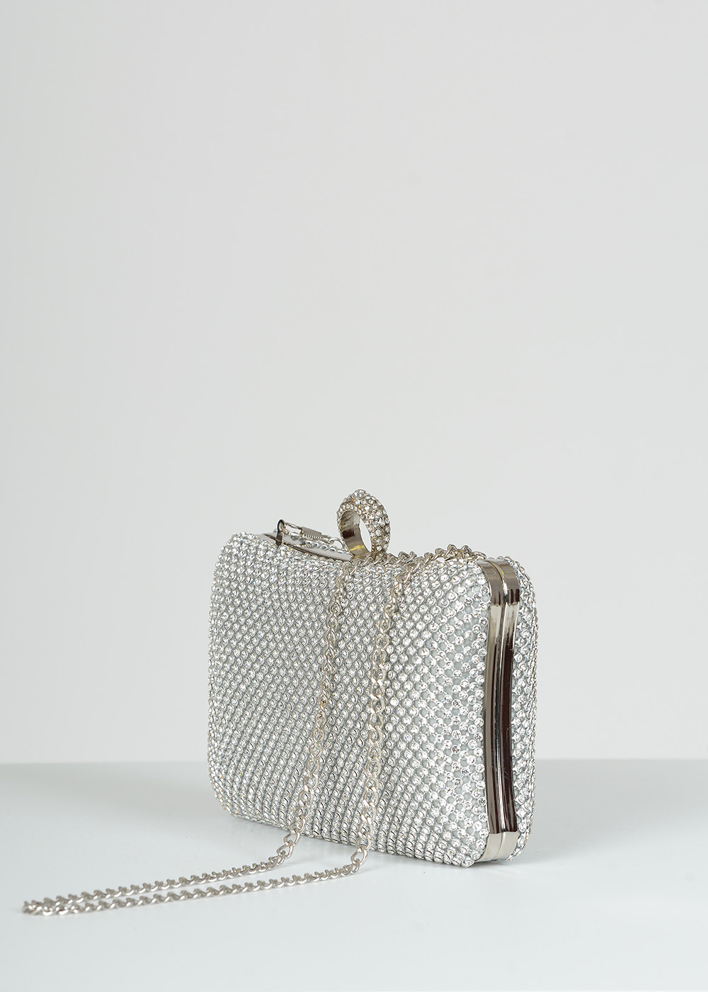 Silver clutch discount bag and shoes