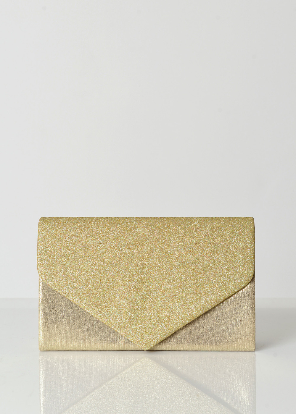 Gold glitter shimmer envelope clutch bag 2