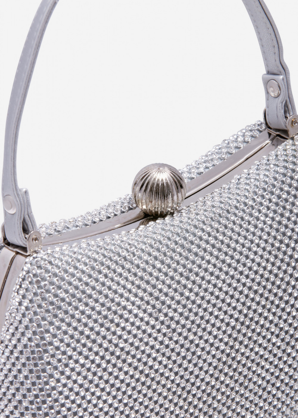 Silver diamante embellished clutch bag 3