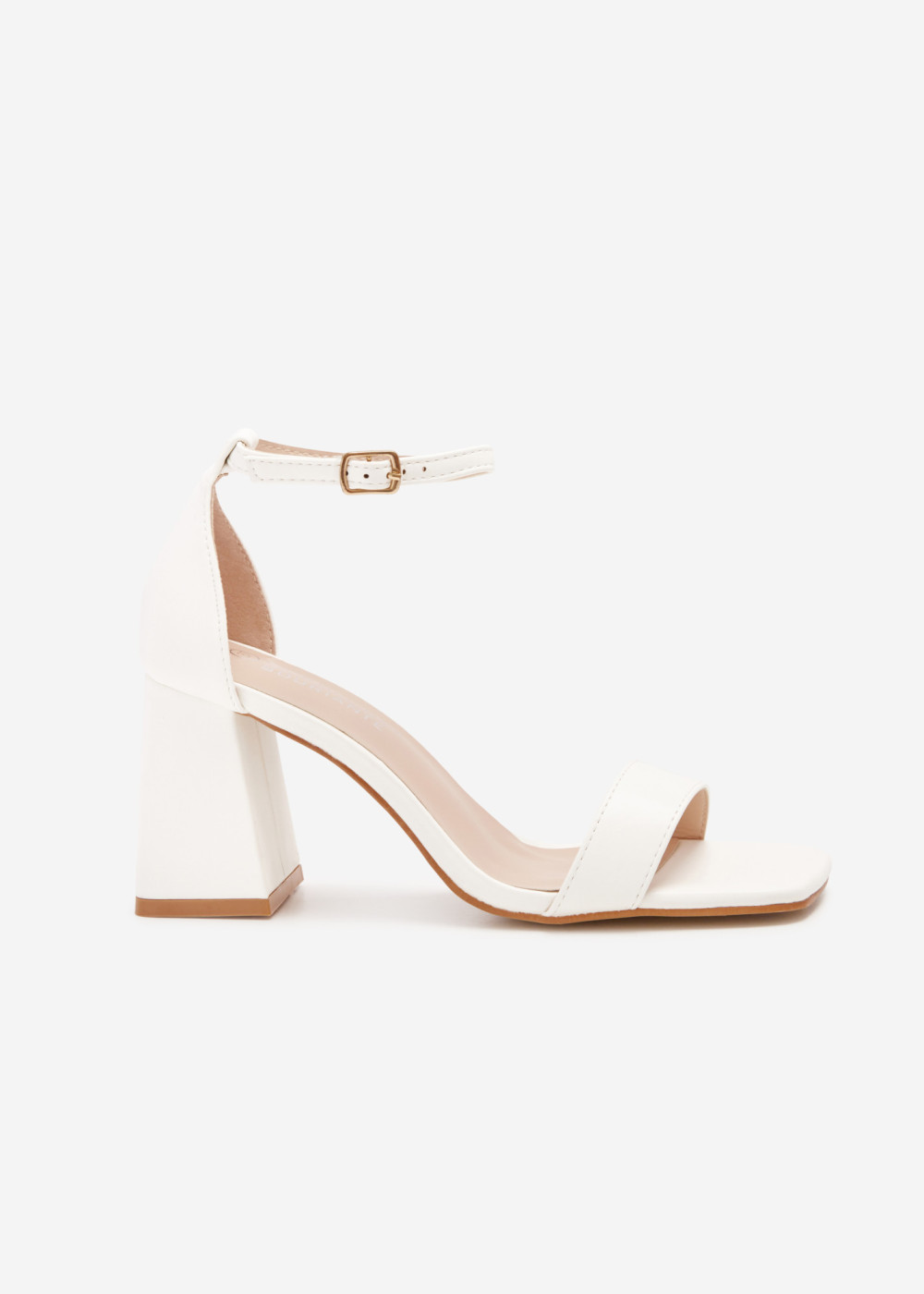 White block heeled sandals 3