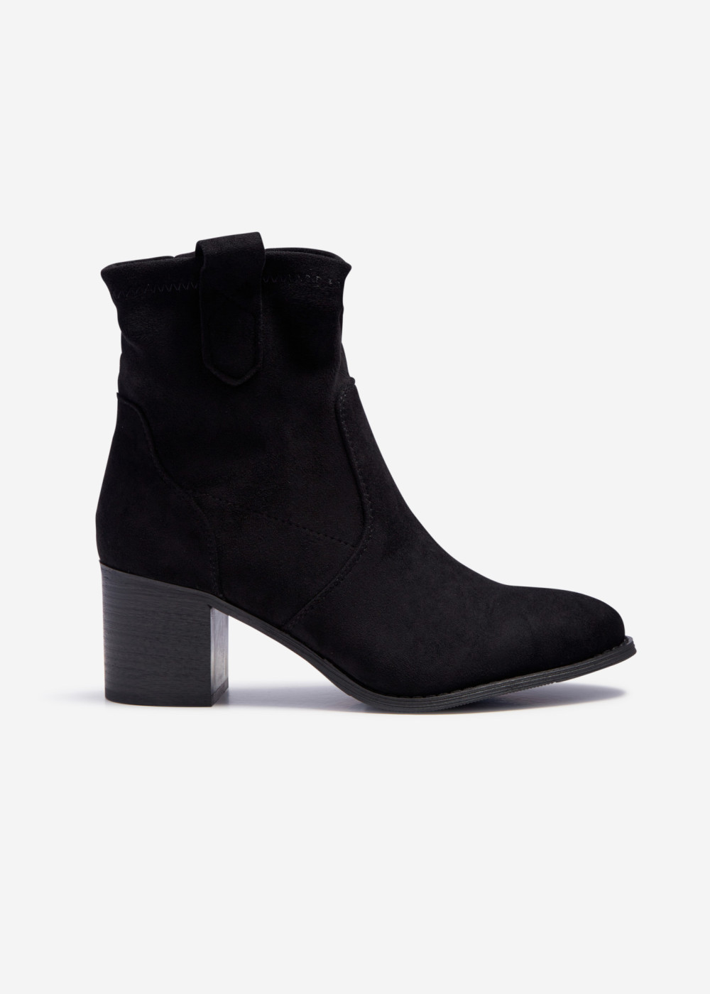 Black rustic heeled ankle boots 3