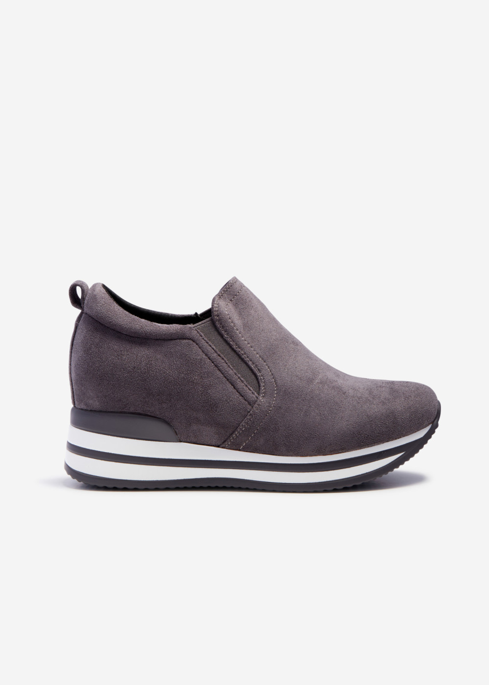 Grey hidden wedge sneakers 3