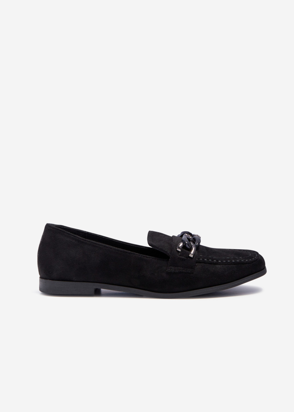 Black chain detailed loafers 3