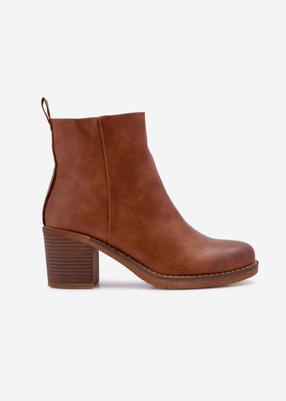 Brown tan heeled ankle boots 3