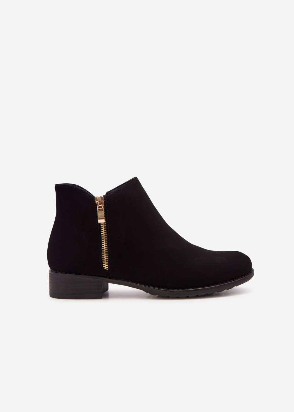 Black low rise zip detailed ankle boots - Shoelace - Women's Shoes