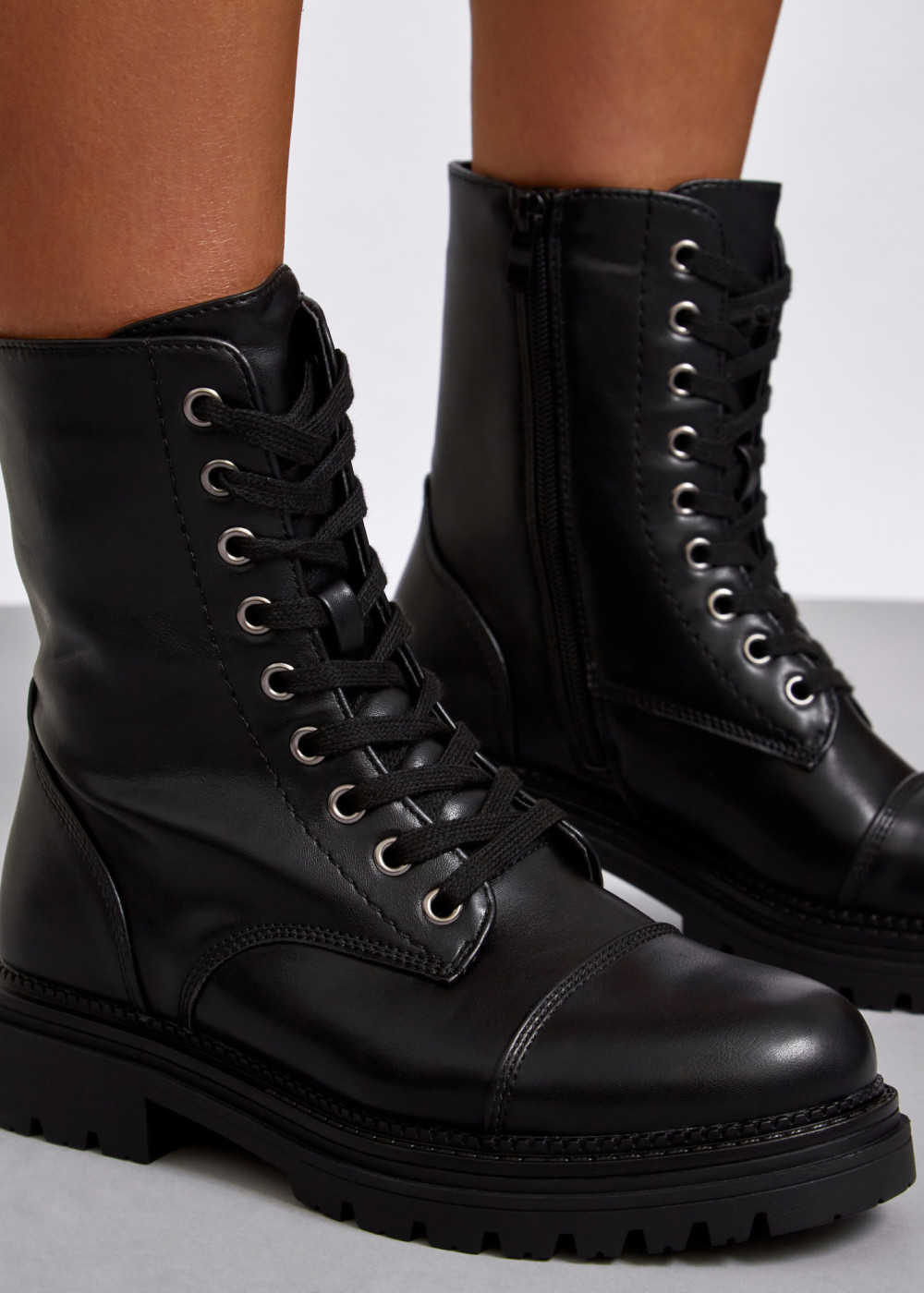 Black lace up ankle boots 2