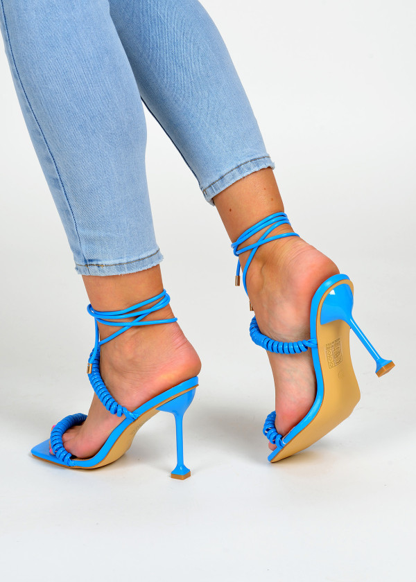 Blue corded heeled sandals 2