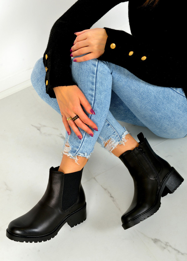 Black heeled ankle boot 1