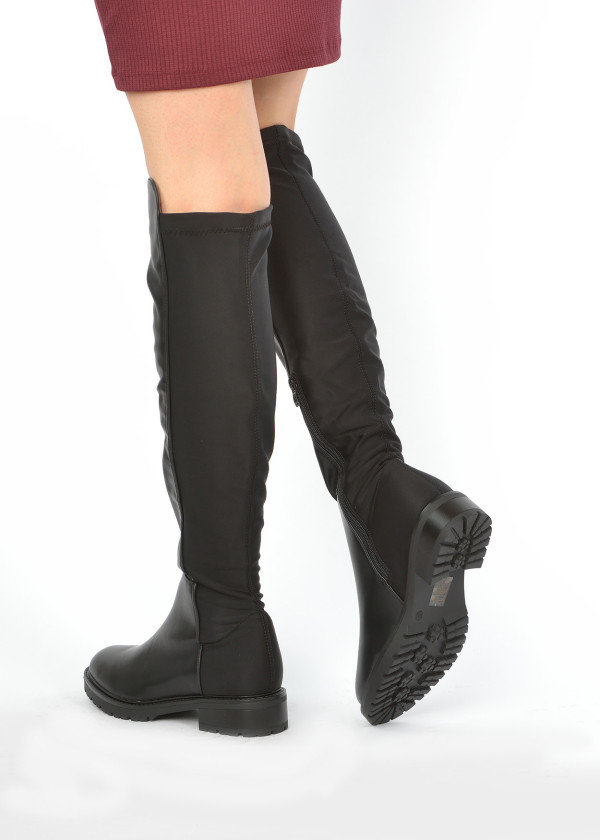 Black wide fit over the knee boots 2