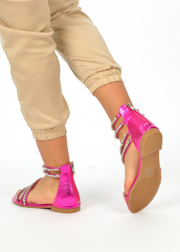 Fuchsia diamante strappy sandals 2