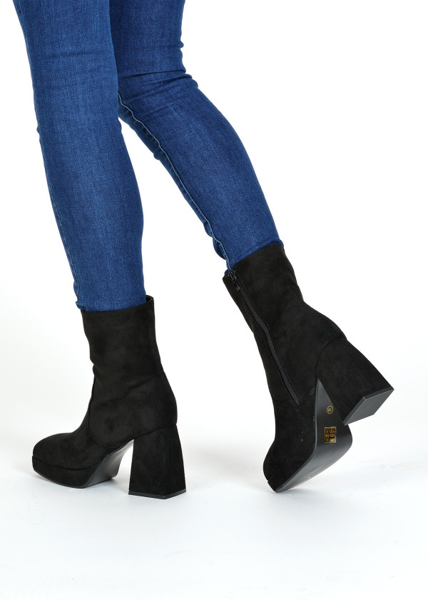 Black block heeled ankle boots 2