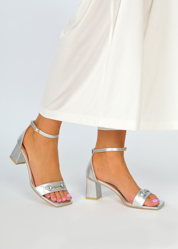 Silver heeled sandals 1