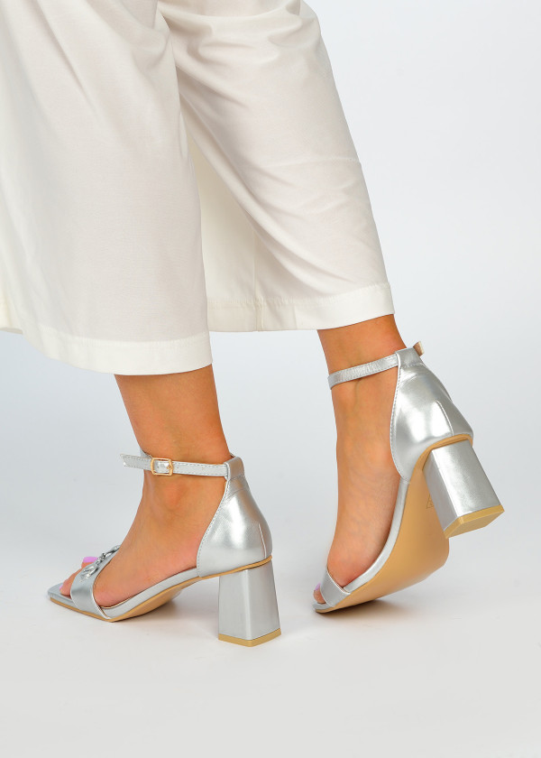 Silver heeled sandals 2