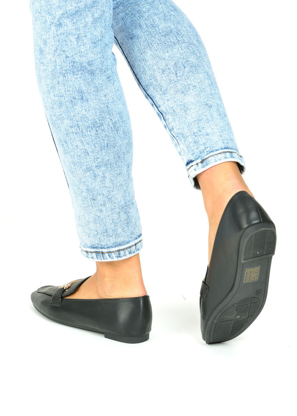 Black diamante embellished loafers 3