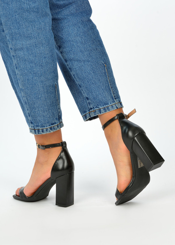 Black block heeled sandals 2
