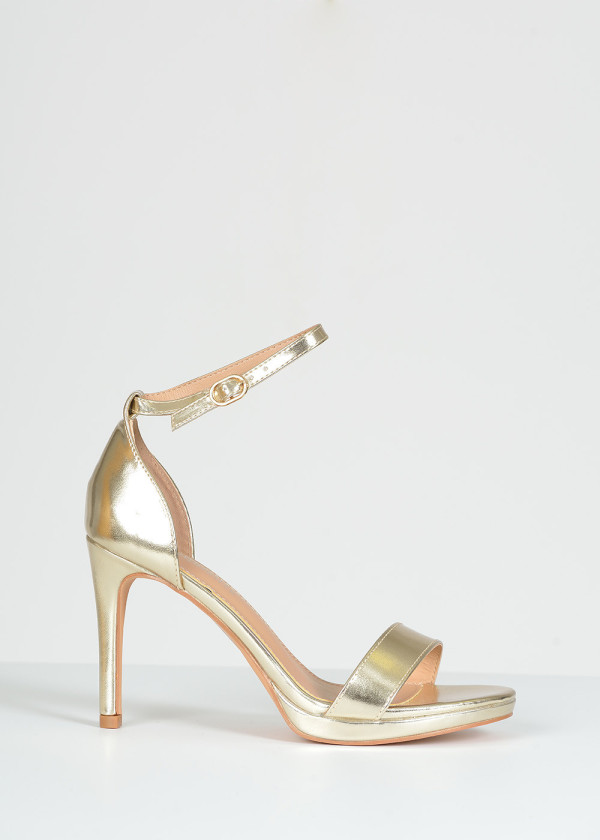 Gold platform heeled sandals 3