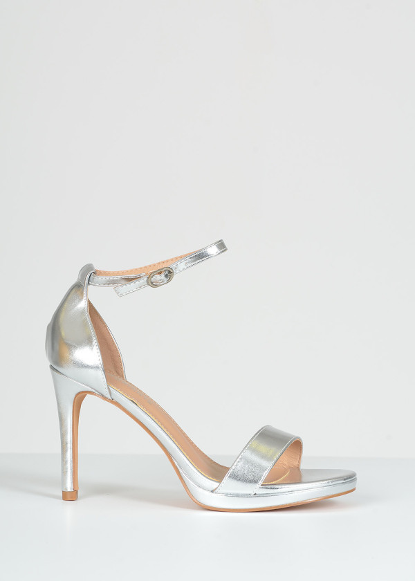 Silver platform heeled sandals 3