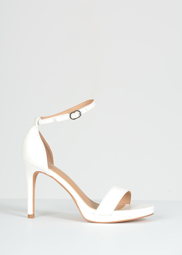 White platform heeled sandals 3