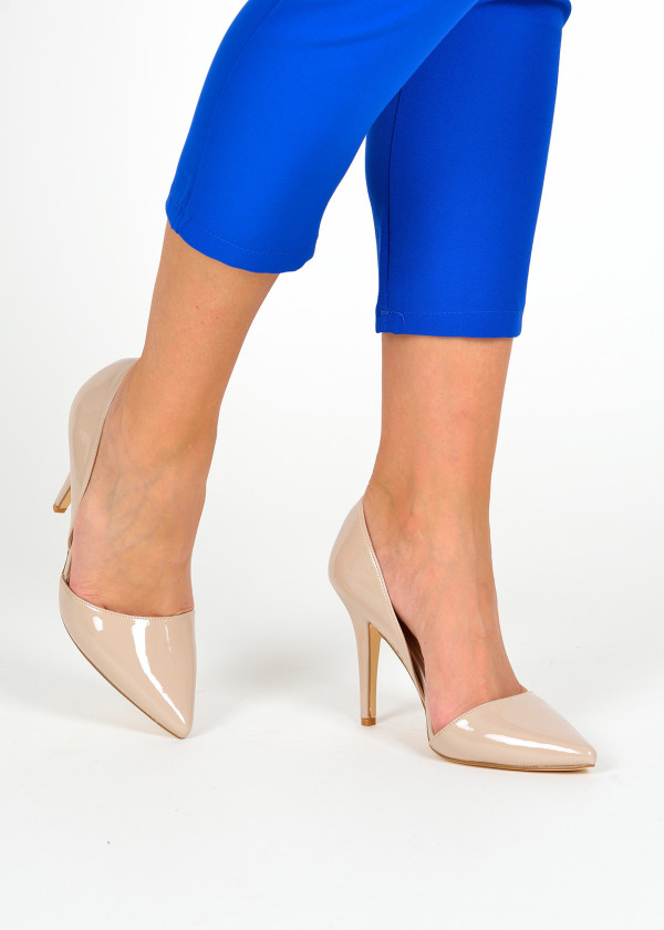 Nude patent court shoes 1