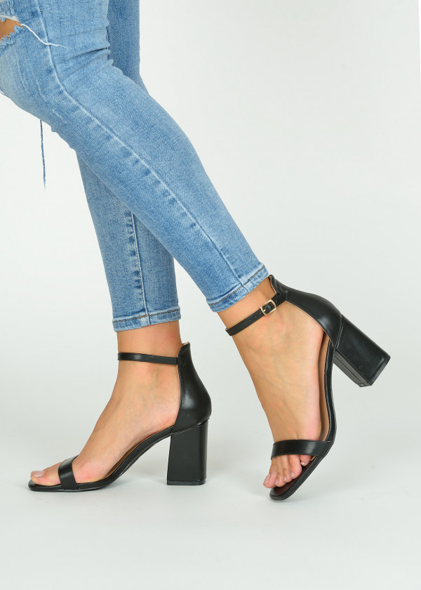 Black block heeled sandals 3