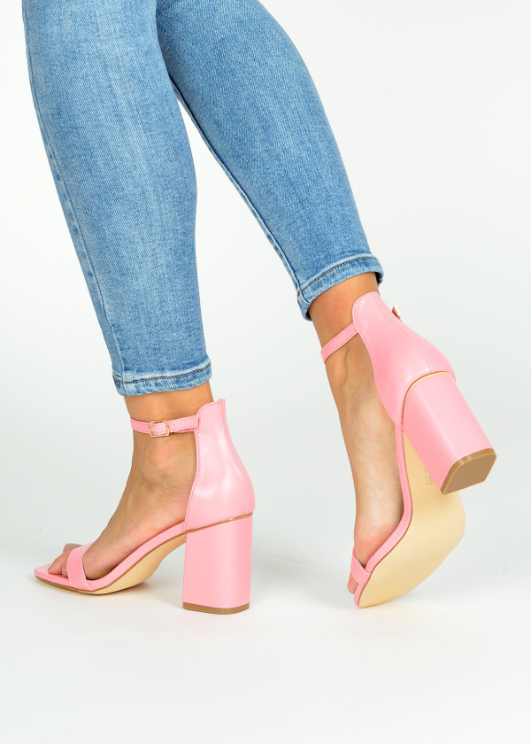 Pink block heeled sandals 2