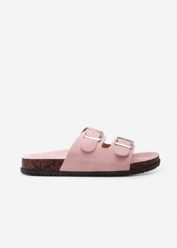 Pink buckle detailed sliders 2