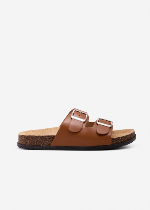 Tan buckle detailed sliders 2