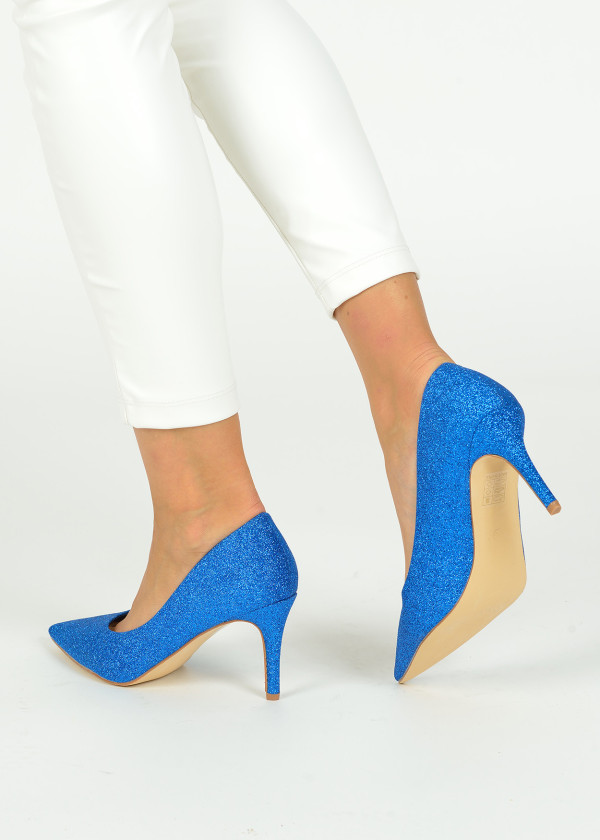 Blue glittery court shoes 2