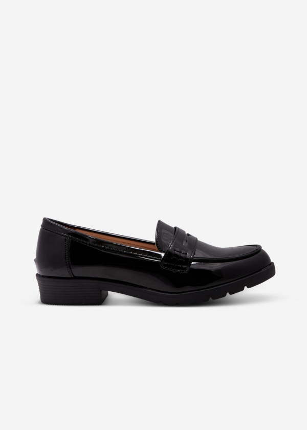 Black patent penny loafers 3
