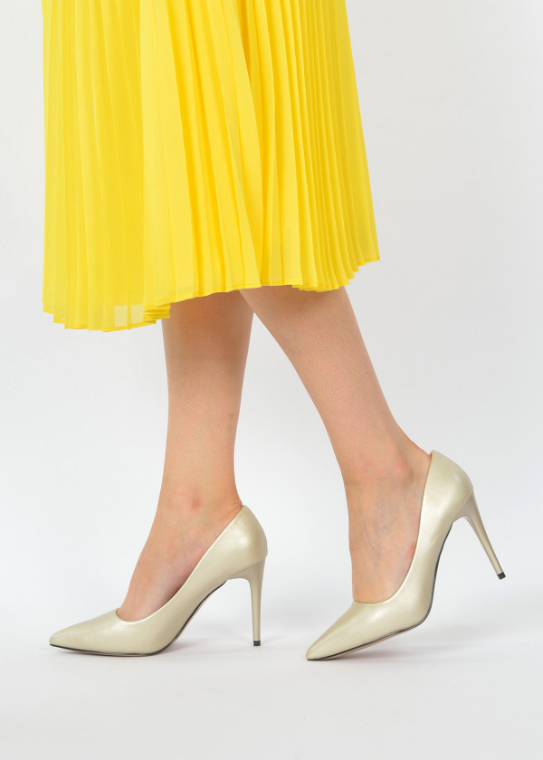 Gold court high heels