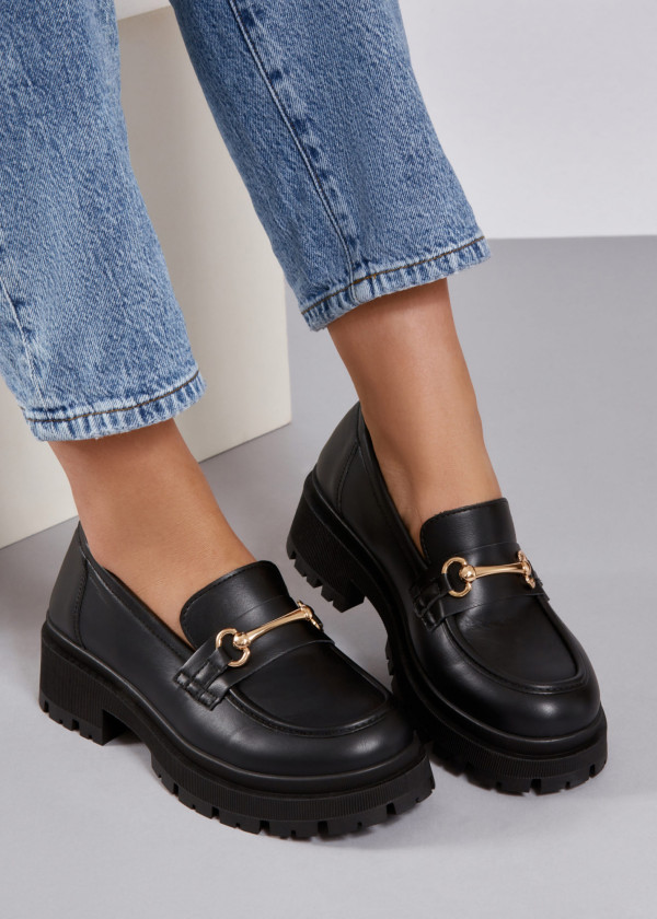 Black chunky snaffle loafer 2