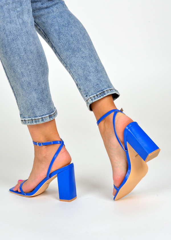 Blue block heeled sandals 2