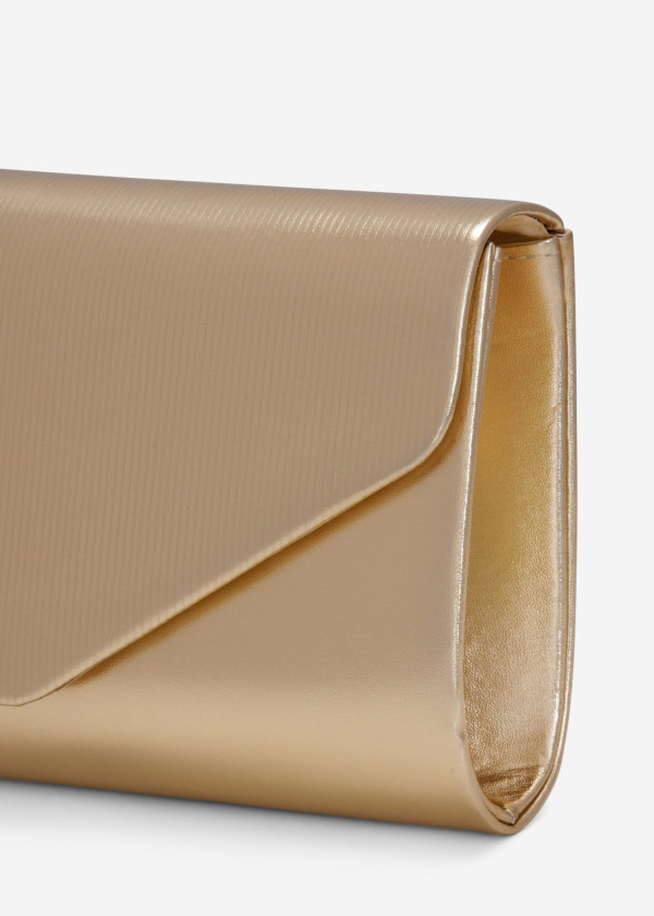 Gold metallic envelope clutch bag 3