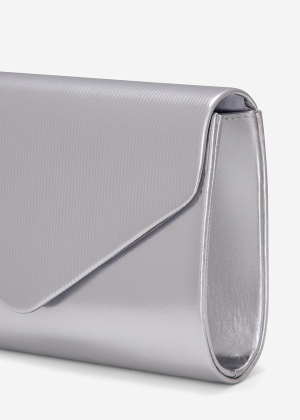 Silver metallic envelope clutch bag 3