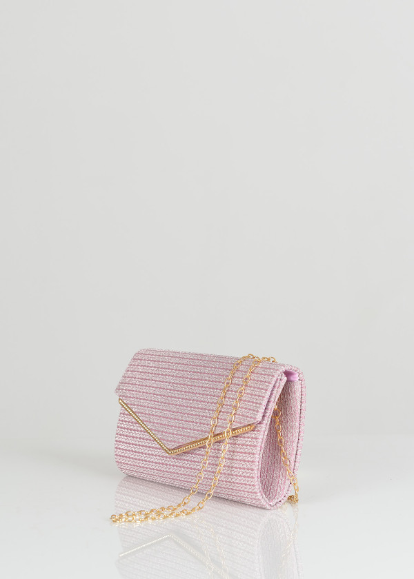 Pink glittery envelope clutch bag 1