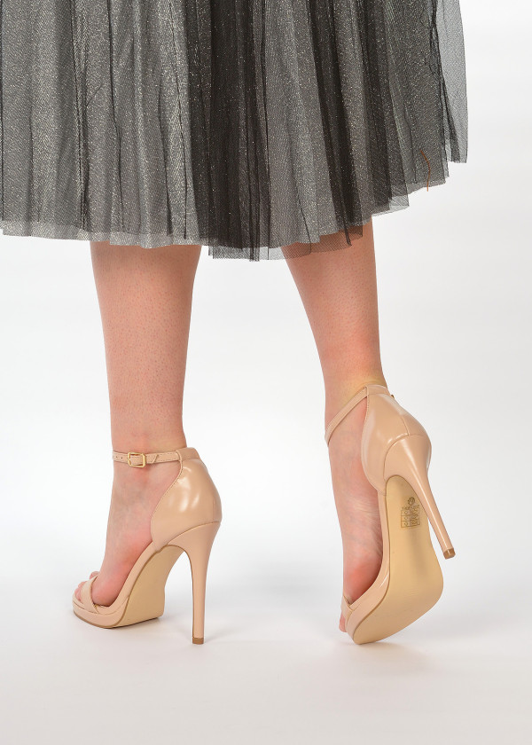 Nude platform heeled sandals 2