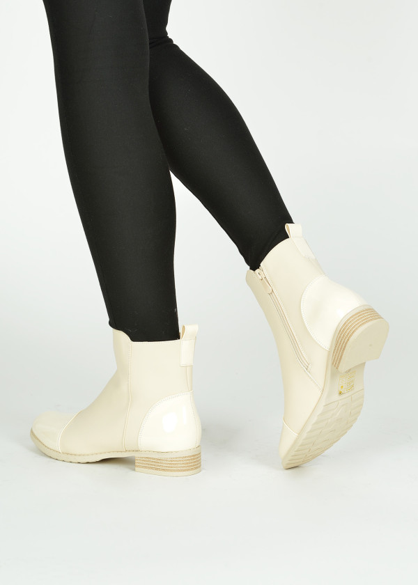 Beige two toned ankle boots 2