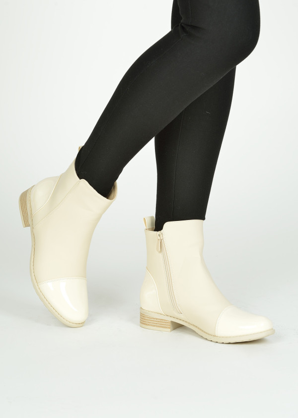 Beige two toned ankle boots 1