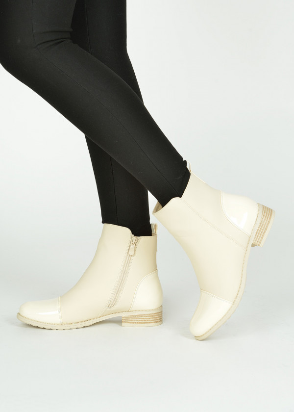 Beige two toned ankle boots 3