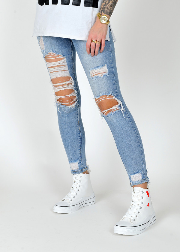 White heart detail platform high top sneakers 1