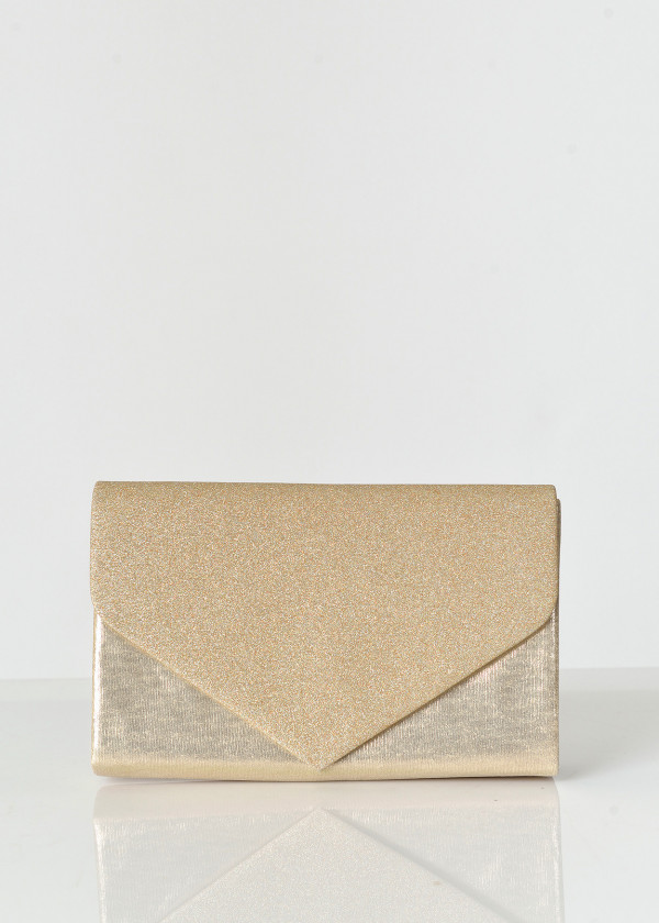 Rose gold glitter shimmer envelope clutch bag