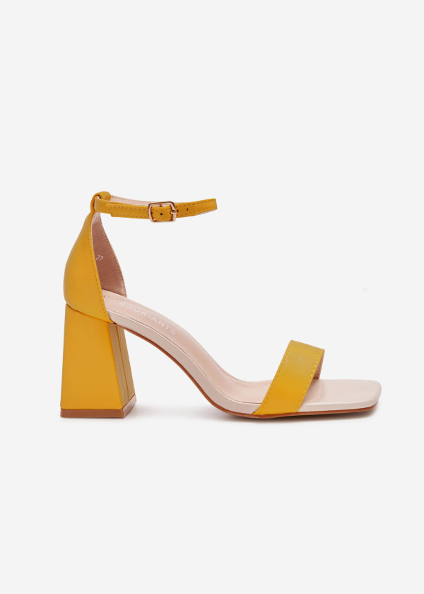 Yellow block heeled sandals 3