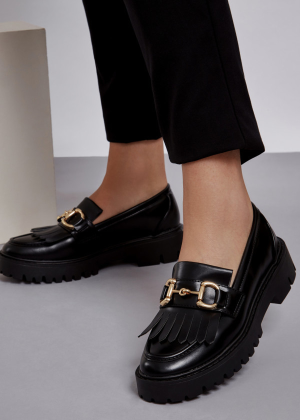 Black chunky snaffle loafer 1