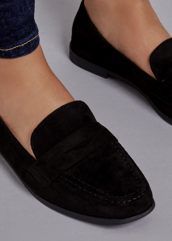 Black flat penny loafers 2
